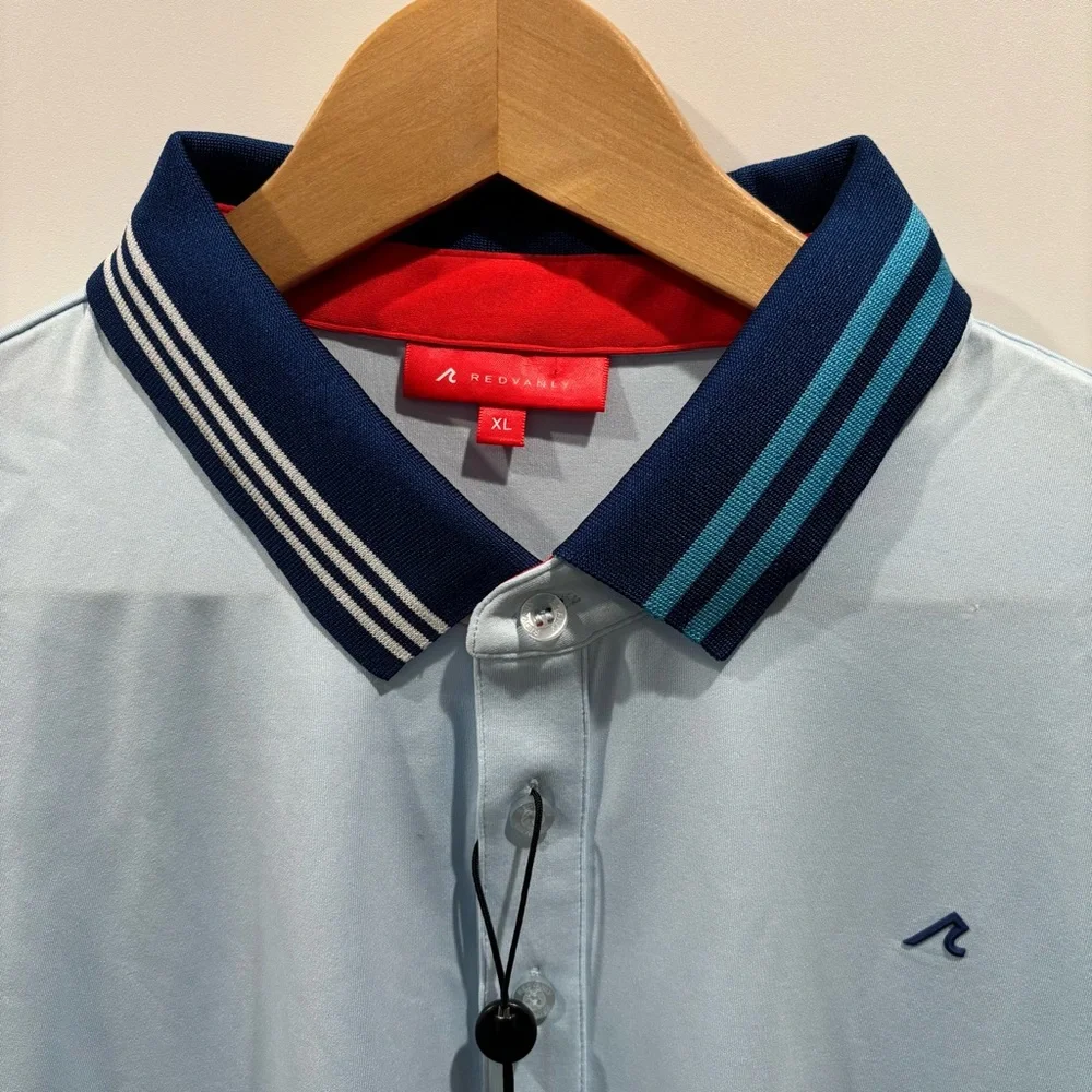 Redvanly Golf Shirt Harley Polo XL Breeze Blue Polyester Spandex NWT R2404 - Picture 2 of 13